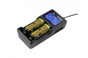 Image of XTAR VC2 2-Bay Smart Battery Charger with LCD Digital Display, Black XTAR-VC2