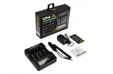 Image of XTAR VP4 4-Bay Smart Battery Charger with LCD Digital Display, Black XTAR-VP4