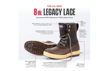 Image of Xtratuf 8in Insulated Legacy Lace Boot - Mens, Chocolate, 13, LLM8-900-BRN-130