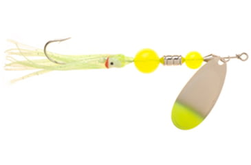Image of Yakima Bait Flash Glo UV Squid Casting Spinner, 1/2 oz Nickel Chartreuse Tip with Chartreuse Squid, 1136U-NC
