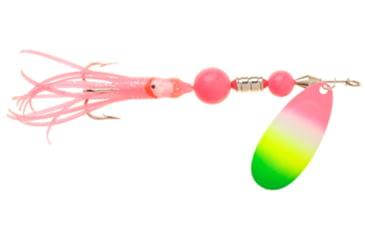 Image of Yakima Bait Flash Glo UV Squid Casting Spinner, 1/2 oz Rainbow with Pink Squid, 1136U-RBOW