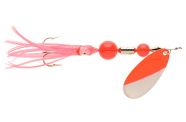 Image of Yakima Bait Flash Glo UV Squid Casting Spinner, 3 1/2in, Red White with Pink Squid, 1125U-RW