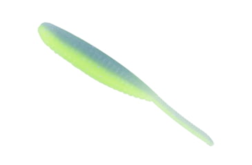 Image of Yamamoto Baits 3in Shad Shape Worm, 10 pack, Electric Blue-Chartreuse, YAM-68JR-10-9007