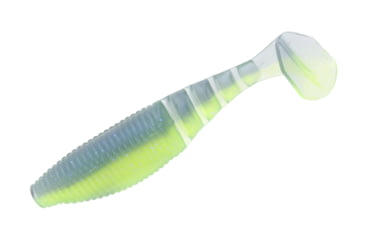 Image of Yamamoto Baits Paddle Tail Zako Soft Bait, 5, 4in, Electric Blue-Chartreuse, YAM-134P-05-9007