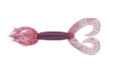 Image of Yamamoto Baits Double Tail 5in Hula Grub, 10 Pack, Cinnamon-Red-Blue, YAM-97-10-215