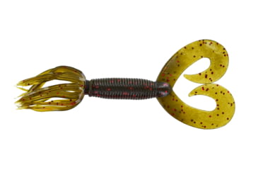 Image of Yamamoto Baits Double Tail 5in Hula Grub, 10 Pack, Green Pumpkin-Red, YAM-97-10-318