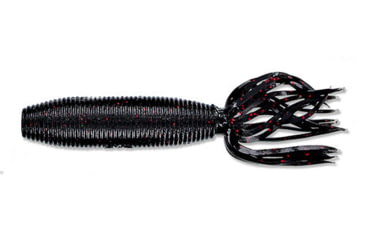Image of Yamamoto Baits Fat Ika Soft Bait, 10, 4in, Black with Small Red Flake, 92F-10-051