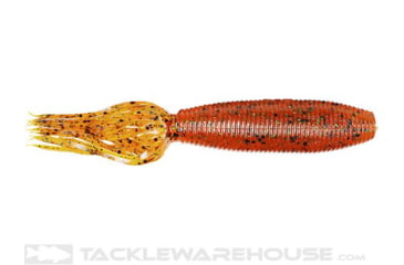 Image of Yamamoto Baits Fat Ika Soft Bait, 10, 4in, Pumpkin with Black &amp; Green, 92F-10-196