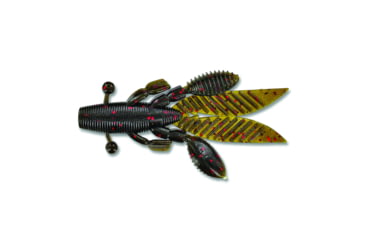 Image of Yamamoto Baits Flappin Hog Creature Bait, 4.5in, 5pk, Green Pumpkin with Large Red, FHL-05-318