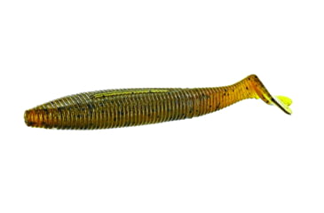 Image of Yamamoto Baits Heart Tail 4.5in, 5pk, Green Pumpkin with Black Flake, 128-05-297