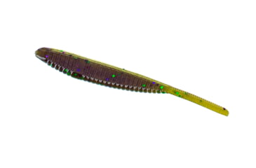 Image of Yamamoto Baits Shad Shape Worm 3.75in, Green Pumpkin w/ Large Green &amp; Purple Flake, YAM-68L-10-301