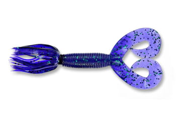 Image of Yamamoto Baits Double Tail 5in Hula Grub, 10 Pack, Junebug Purple with Emerald Flake, YAM-97-10-213