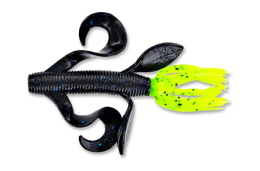 Image of Yamamoto Baits Kreature Soft Bait, 7, 4in, Black With Large Blue Body &amp; Chartreuse With Large, YAM-5-07-522