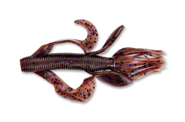 Image of Yamamoto Baits Kreature Soft Bait, 7, 4in, Cinnamon Brown With Large Black &amp; Large Purple Bod, YAM-5-07-221