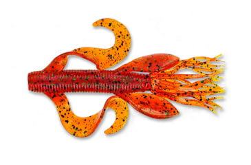 Image of Yamamoto Baits Kreature Soft Bait, 7, 4in, Pumpkin Orange with Large Black &amp; Small Green, YAM-5-07-196