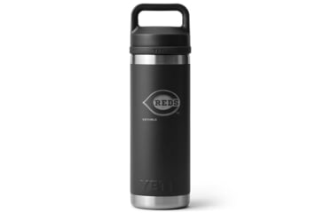 Image of Yeti Rambler 18 oz Water Bottle w/Chug Cap, Black/MLB Reds, 28100006712