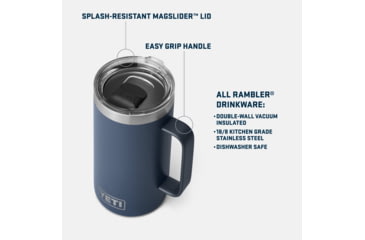 Image of Yeti Rambler 24 oz Mug with MagSlider Lid, Navy, 21071502270