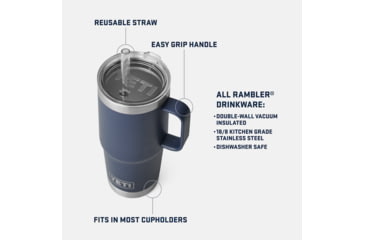 Image of Yeti Rambler 25 oz Straw Mug, Black, 25 oz, 21071502240