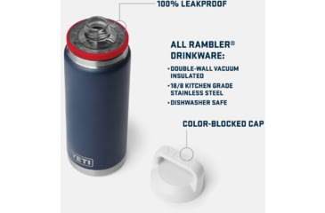 Image of Yeti Rambler 26 oz Bottle Chug, Rescue Red/White/Navy, 26 oz, 21071505752