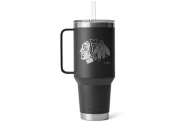 Image of Yeti Rambler 42 oz Straw Mug w/Straw Lid, Black/NHL Blackhawks, 28100007172
