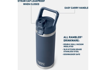 Image of Yeti Rambler 18 oz Water Bottle w/Straw Cap