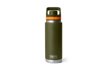 Image of Yeti Rambler 26 oz Water Bottle w/ Flip Chug Cap, Olive/King Crab Orange, 21071508519