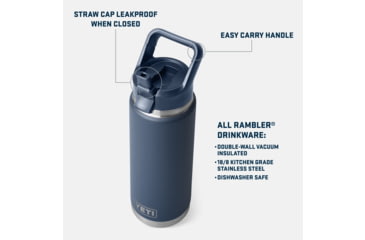 Image of Yeti Rambler 26 oz Water Bottle w/Straw Cap