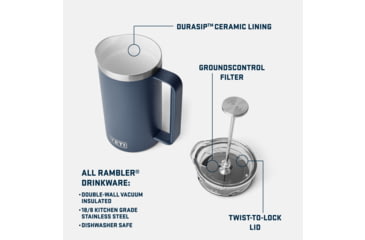 Image of Yeti Rambler 34 oz French Press w/Twist-To-Lock French Press Lid
