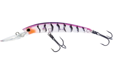 Image of Yo-Zuri Crystal Minnow Deep Diver Walleye Trolling Bait 9/16oz 4-3/8in 10ft #2 Hooks, Purple Tiger, R1206PT