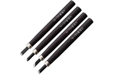 Image of Yoshiharu Cutlery Japan H-4 Japanese Carving Knife Set, 7in Overall, 1in Blade, Dark Brown Wood Handle, AC002