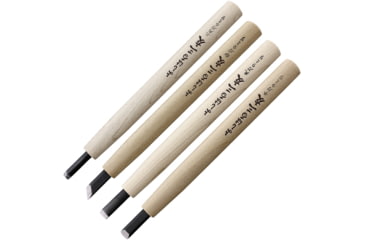Image of Yoshiharu Cutlery Japan Y-4 Japanese Carving Knife Set, 8.25in Overall, 1.25in Blade, Natural Wood Handle, AC011