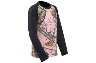 Image of Yukon Gear Ladies Raglan Long Sleeve T-Shirt, Mossy Oak Pink Camo, Medium 126602