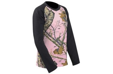 Image of Yukon Gear Ladies Raglan Long Sleeve T-Shirt, Mossy Oak Pink Camo, X-Large 126604