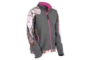Image of Yukon Gear Womens Soft Shell Jacket, Mossy Oak Pink/Grey Large WSSJW-PN-L