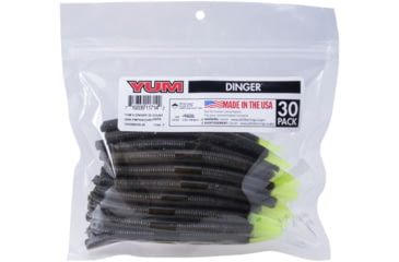 Image of Yum Dinger Bulk Bait, 5in, Green Pumpkin Chartreuse, YDG5BK59-30