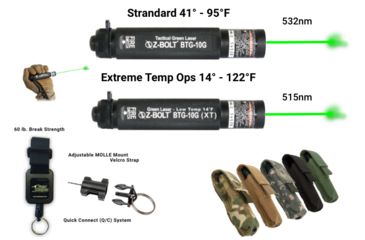 Image of Z-Bolt Green Dot Laser Pointer Designator, Diode Variants 12 Pcs Kit, Hard Case, Coyote Brown, NSN 1265-01-645-8197, BTG-10G-KIT-12-HC-CB