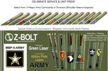 Image of Z-Bolt Military Pride Laser Pointer, Green, 3rd Infantry Division Rick of the Marne, Emerald Green, MBP-5-ARMY-3rdID