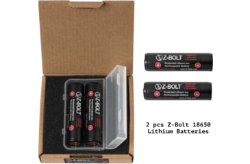 Image of Z-Bolt Rechargeable 18650 Batteries for High Discharge Flashlights, Weapon Lights &amp; Illuminators, 2 Pack, BATTS-2x-18650