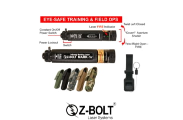 Image of Z-Bolt Tri-Band Laser Kit - 1X FDA Legal Infrared Dot, 1X Green Dot, 1X Red Dot, Ranger Green, TRI-BAND-KIT-RG-XT