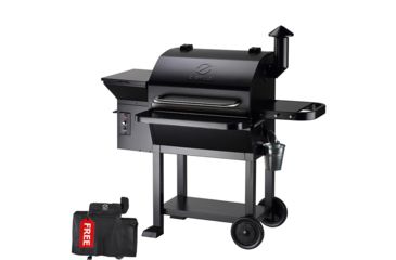 Image of Z Grills 10002B 8-in-1 Wood Pellet Grill, BBQ &amp; Smoker, Black, 54x29x53, ZPG-10002B