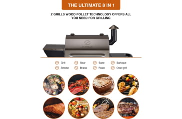 Image of Z Grills 1000D 8in1 Wood Pellet Grill - Smoker, Bronze/Black, Large, ZPG-1000D