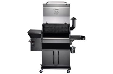 Image of Z Grills 1000E 8-in-1 Wood Pellet Grill, BBQ &amp; Smoker, Black/Silver, 54x25x53in, ZPG-1000E