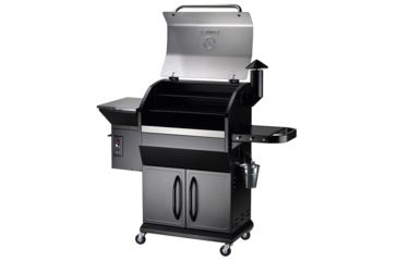 Image of Z Grills 1000E 8-in-1 Wood Pellet Grill, BBQ &amp; Smoker, Black/Silver, 54x25x53in, ZPG-1000E