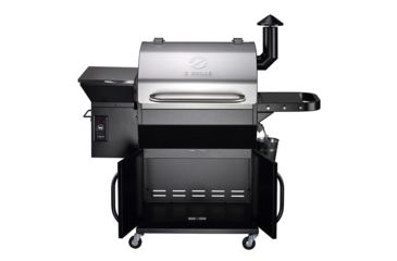 Image of Z Grills 1000E 8-in-1 Wood Pellet Grill, BBQ &amp; Smoker, Black/Silver, 54x25x53in, ZPG-1000E