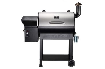 Image of Z Grills 7002E 8-in-1 Wood Pellet Grill, BBQ &amp; Smoker, Black/Silver, 48x22x51, ZPG-7002E