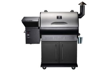 Image of Z Grills 700E 8-in-1 Wood Pellet Grill, BBQ &amp; Smoker, Black/Silver, ZPG-700E