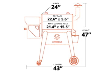Image of Z Grills Pioneer Wood Pellet Grill &amp; Smoker, Black, Medium, ZPG-450B