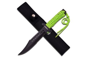 Image of Z-Hunter Fixed Blade, 11.5in, Stainless Steel Blade, Green Cord Wrapped Stainless Steel Handle ZB-103