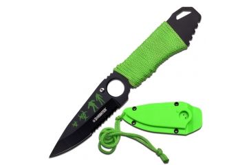 Image of Z-Hunter Fixed Blade, 7in, Stainless Steel Blade, Full Tang Green Cord Wrapped Handle ZB-140