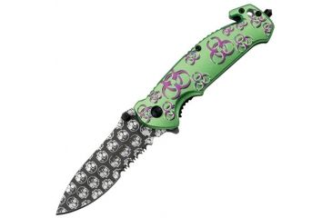Image of Z-Hunter Laser Skull A/O Rescue Green Knife ZB052GNP
